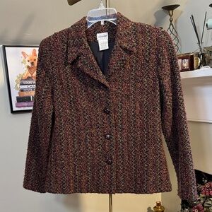 Vintage Liz Baker Women's Multicolor Tweed Blazer EUC